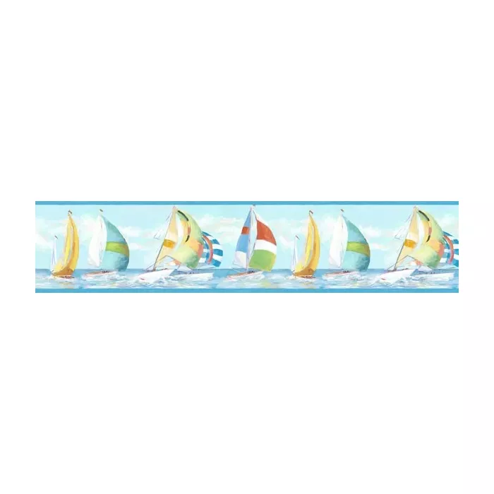 Miramar Teal Regatta wallpaper border Border Chesapeake DLR53571B