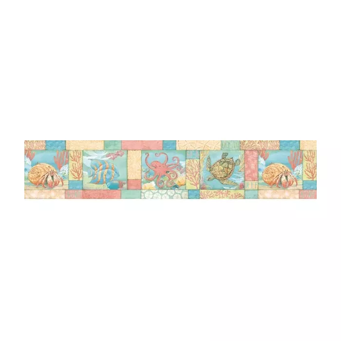 Carmel Aqua Monterey Bay wallpaper border Border Chesapeake DLR53581B