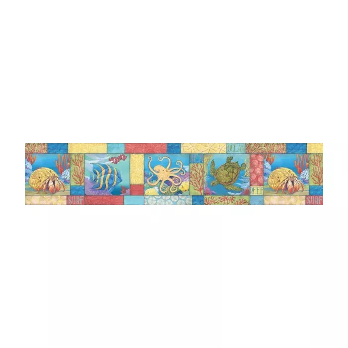 Carmel Blue Monterey Bay wallpaper border Border Chesapeake DLR53582B