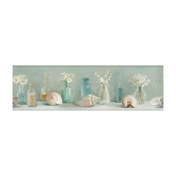 Cahoon Green Sea Glass wallpaper border Border Chesapeake DLR53603B