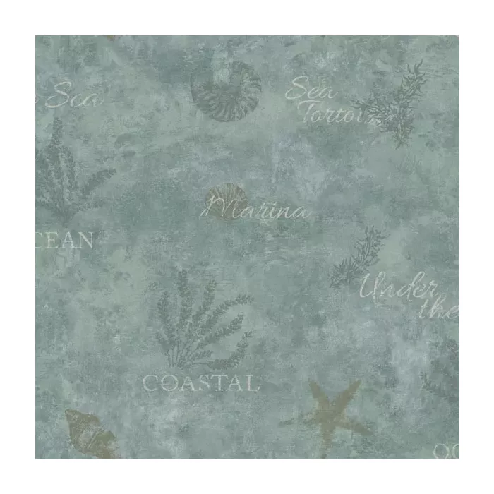 Marina Teal Scenic Seaside Wallpaper Sidewall Chesapeake DLR54571