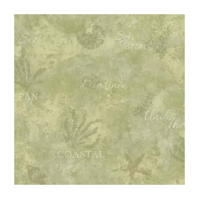 Marina Olive Scenic Seaside Wallpaper Sidewall Chesapeake DLR54572