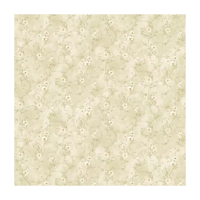 Capri Beige Floral Trail Wallpaper Sidewall Chesapeake DLR54634