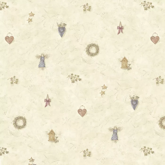 Neutral Wreath Spot Wallpaper Sidewall Chesapeake FFR21711