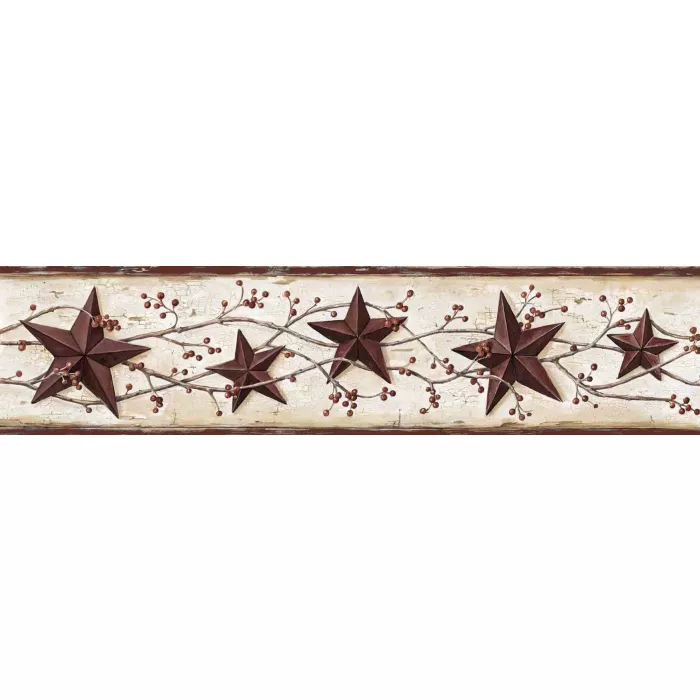 Ruby Heritage Tin Star Wallpaper Border Chesapeake FFR65363B