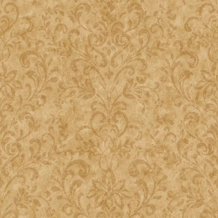 Yellow Country Damask Wallpaper Sidewall Chesapeake FFR66341