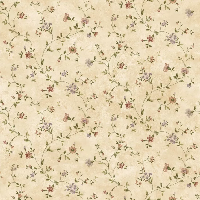 Cream Antique Floral Vine Wallpaper Sidewall Chesapeake FFR66362