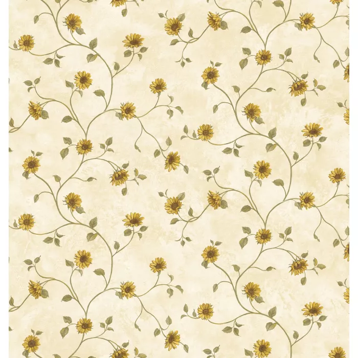 Neutrals Sunflower Trail Wallpaper Sidewall Chesapeake FFR93165