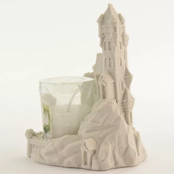 SAND-DECO Sand Castle Figurine & Candle Votive Holder - 6" Tall