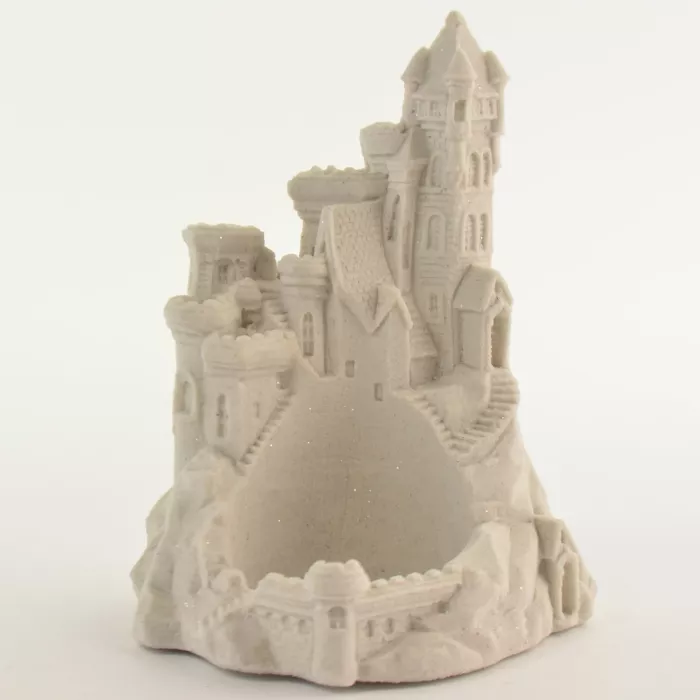 SAND-DECO Sand Castle Figurine & Candle Votive Holder - 6" Tall