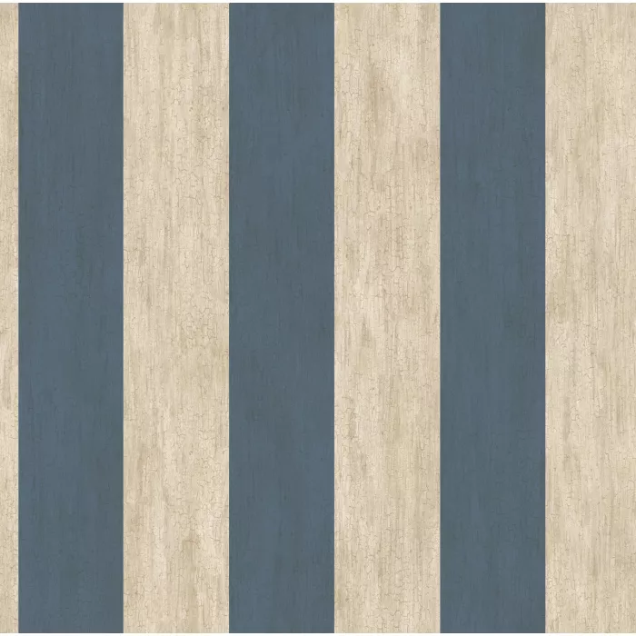 Etty Blue Awning Stripe Wallpaper Sidewall Chesapeake PUR194525