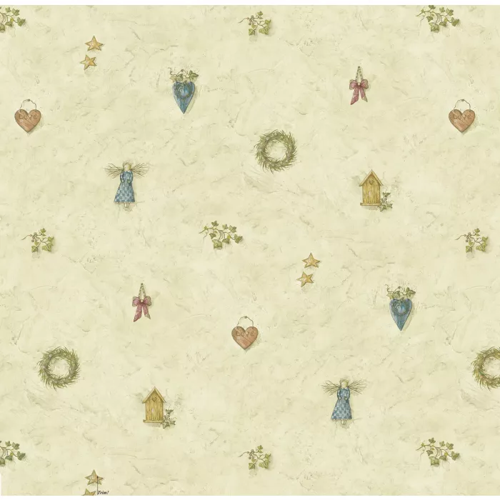 Essie Grey Wreath Spot Toss Wallpaper Sidewall Chesapeake PUR21711