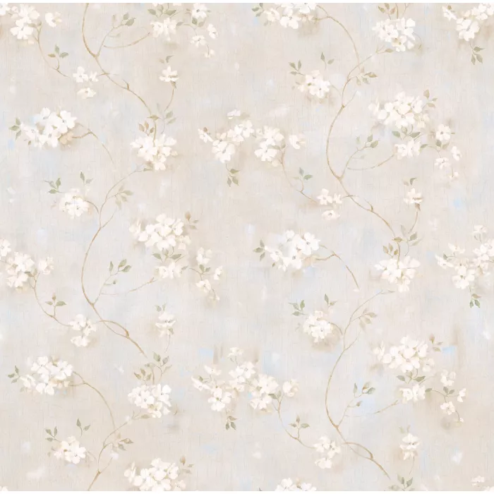 Braham Grey Country Floral Scroll Wallpaper Sidewall Chesapeake PUR44102