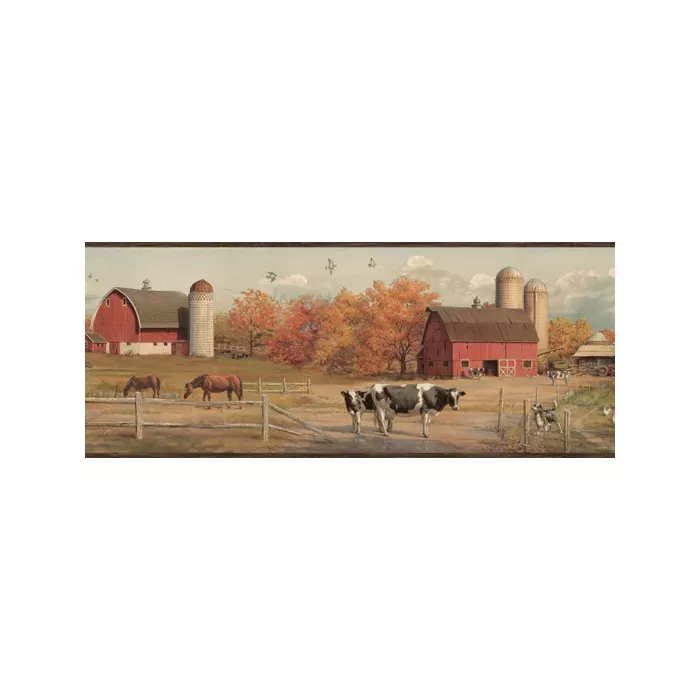 Jethro Black American Farmer Portrait Wallpaper Border Chesapeake PUR48432B