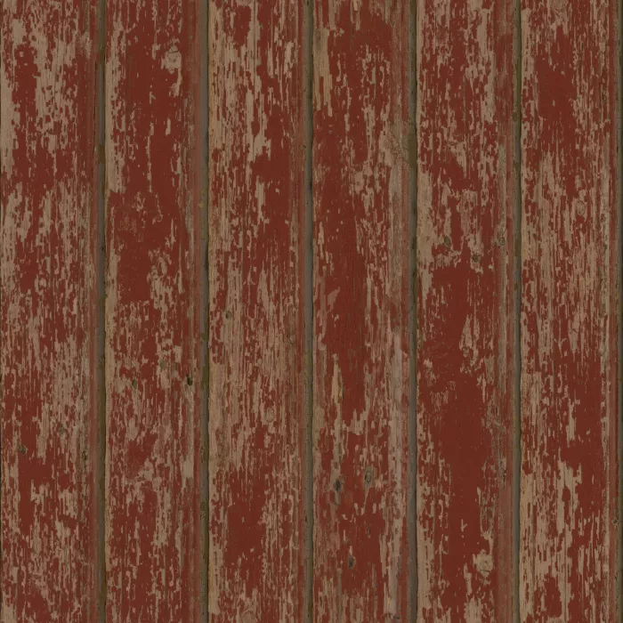 Brax Red Faux Weathered Clapboards Wallpaper Sidewall Chesapeake PUR66103