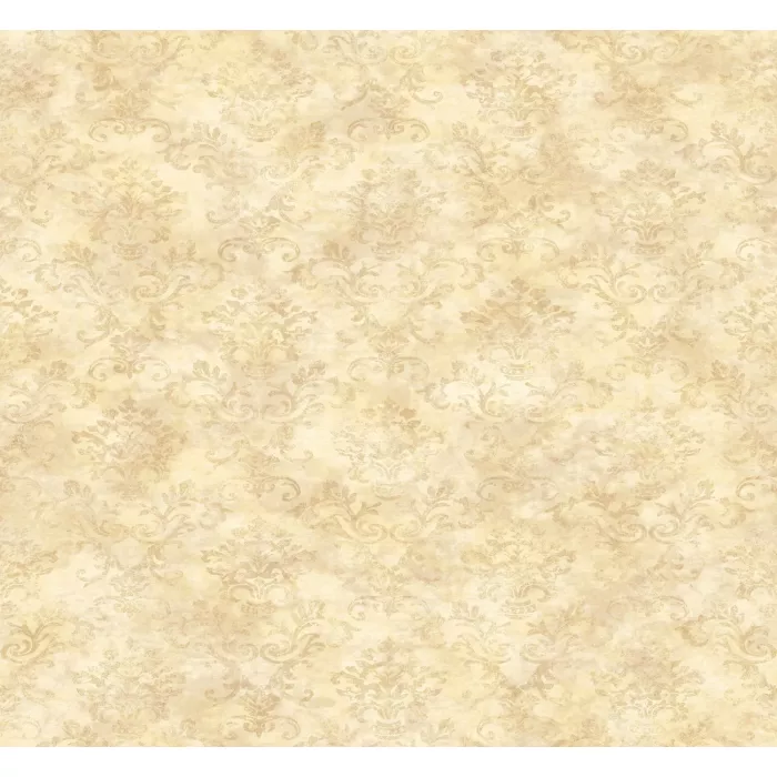 Evie Yellow Country Stencil Damask Wallpaper Sidewall Chesapeake PUR66358