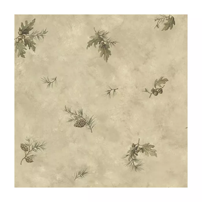 Brimstone Brown Forest Leaf Toss Wallpaper Sidewall Chesapeake TLL01353