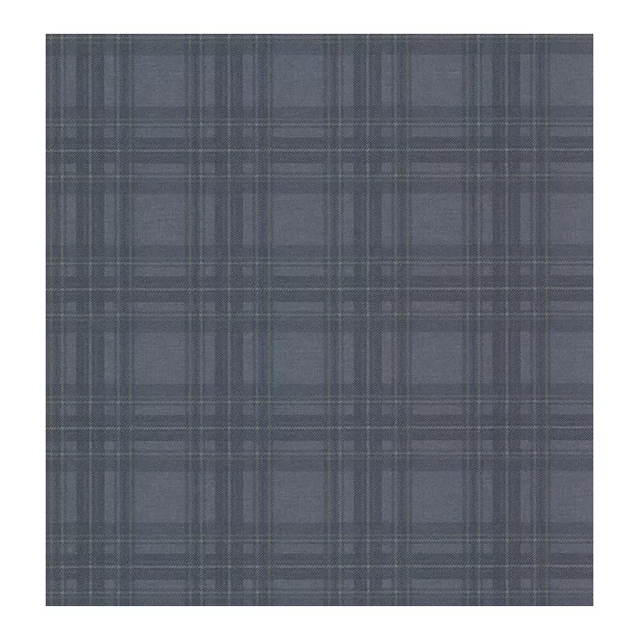 Fox Hollow Navy Plaid Wallpaper Sidewall Chesapeake TLL01411