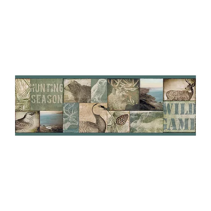 Trumball Blue Wild Game Wallpaper Border Chesapeake TLL01491B