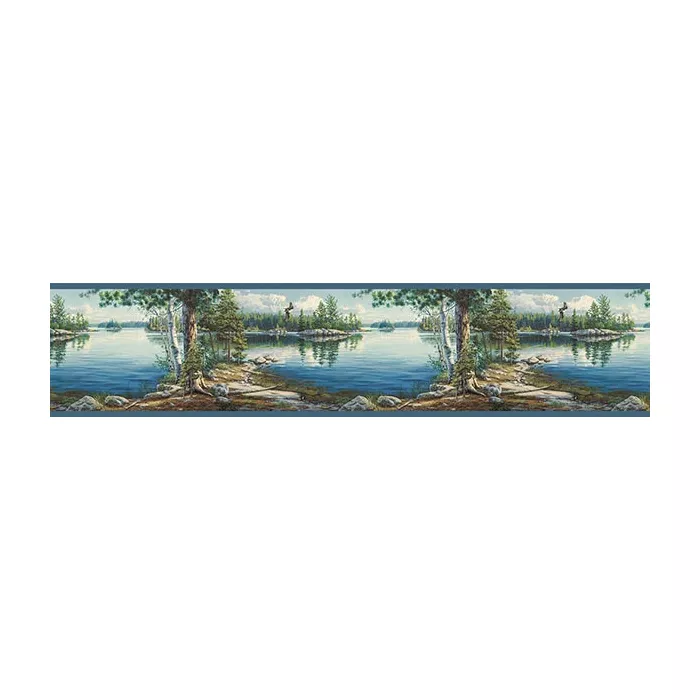 Caddo Navy Echo Lake Wallpaper Border Chesapeake TLL01511B