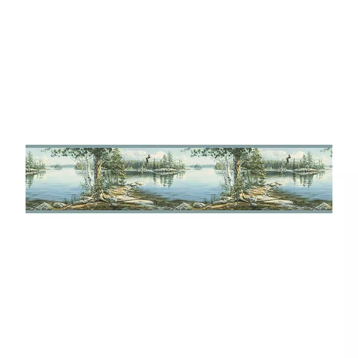 Caddo Sky Echo Lake Wallpaper Border Chesapeake TLL01512B
