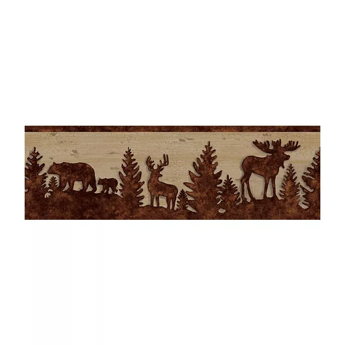 Shawnee Chestnut Silhouettes Wallpaper Border Chesapeake TLL35711B