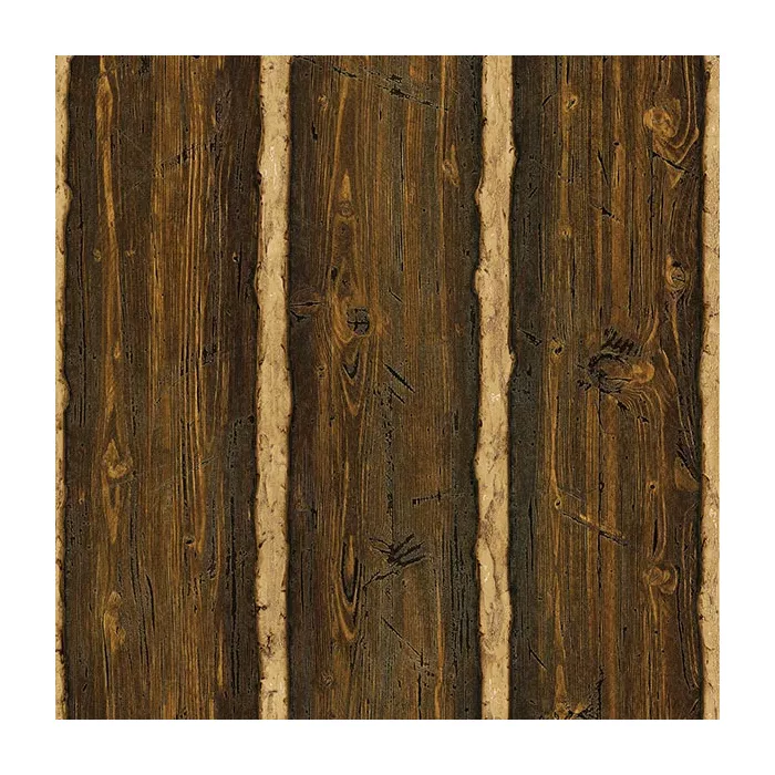 Log Cabin Brown Wood Paneling Wallpaper Sidewall Chesapeake TLL41382