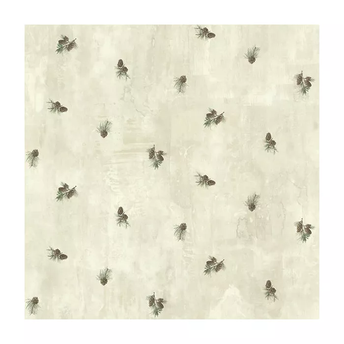 Brantley Grey Pinecone Toss Wallpaper Sidewall Chesapeake TLL49468
