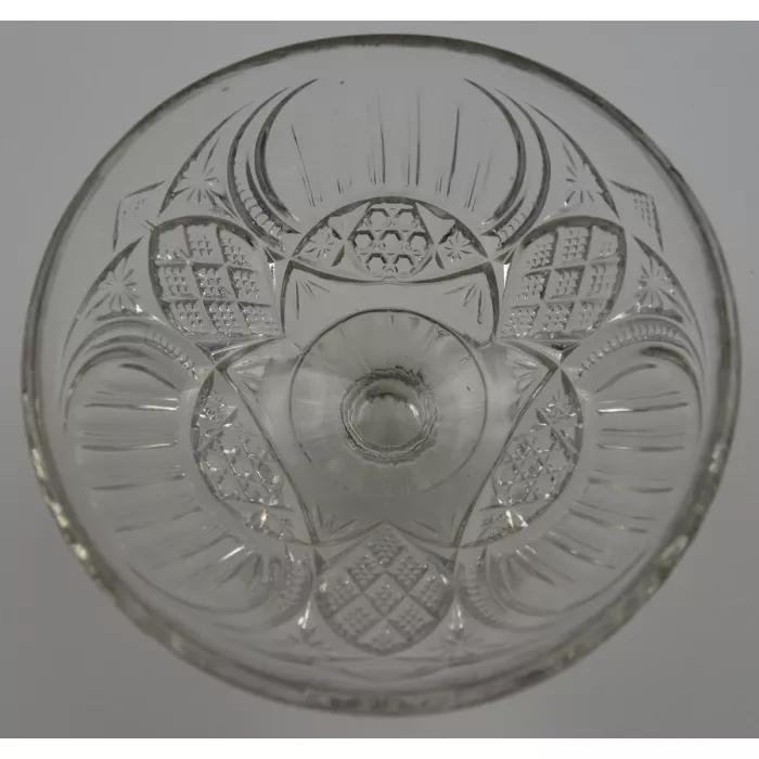 Vintage Clear Pressed Glass Footed Compote - 3.5" Tall