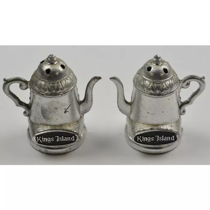 Kings Island Metal Mini Tea Pot Salt & Pepper Shakers - 2" Tall