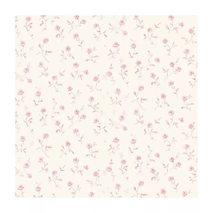 Rose Meadow Wallpaper Cream, Pink Norwall Wallcovering PR33857