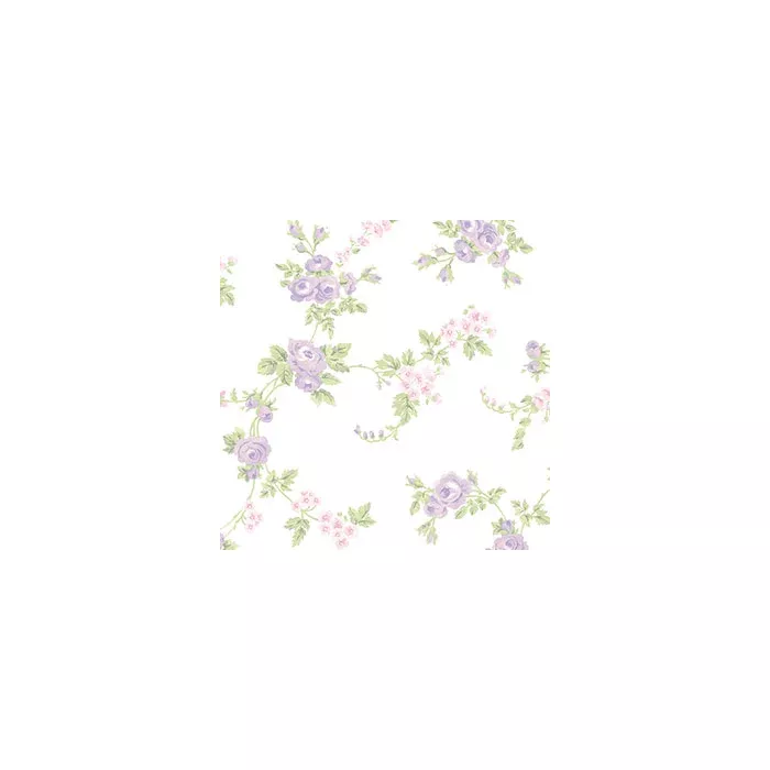 Vines of Purple & Pink Flowers Wallpaper - Norwall Wallcoverings