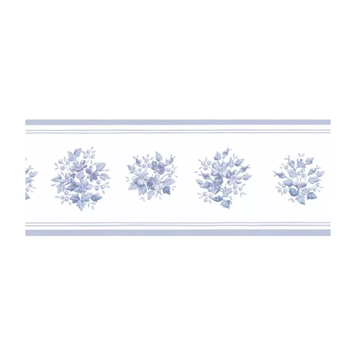 Mini Bouquet Wallpaper Border Blue Norwall Wallcovering PR79662