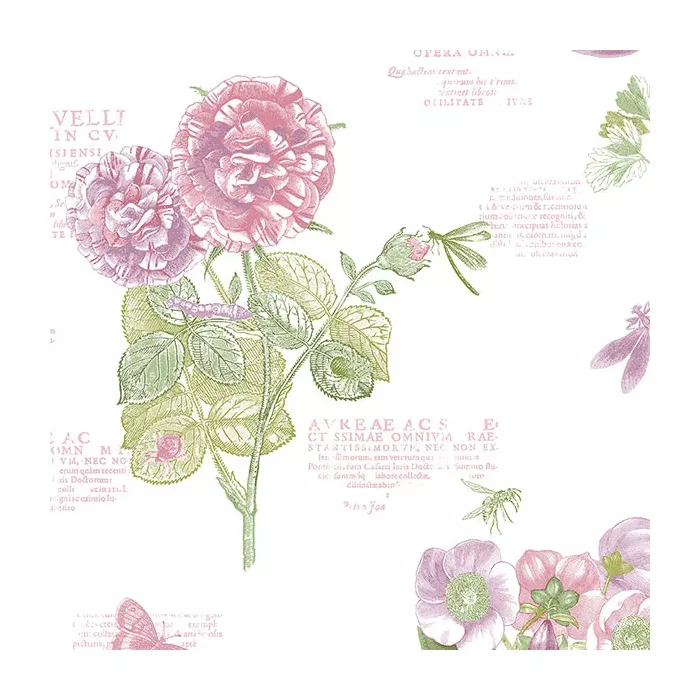 Botany Floral Wallpaper Pink, Purple, Green Norwall Wallcovering PA34249
