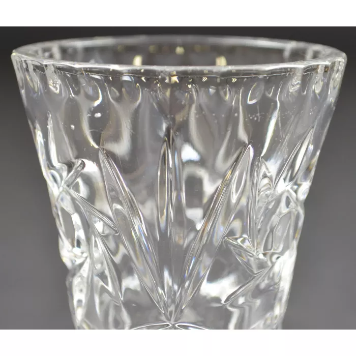 Vintage Clear Glass Pinwheel Pattern Vase - 4" Tall
