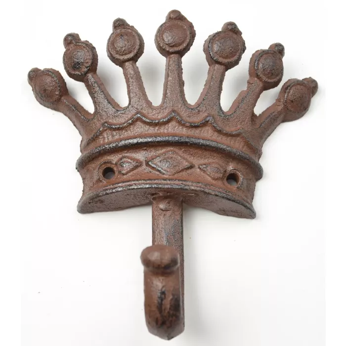 Cast Iron Wall Hook - Royal Crown Design - Set Of 4 - 5" Wide