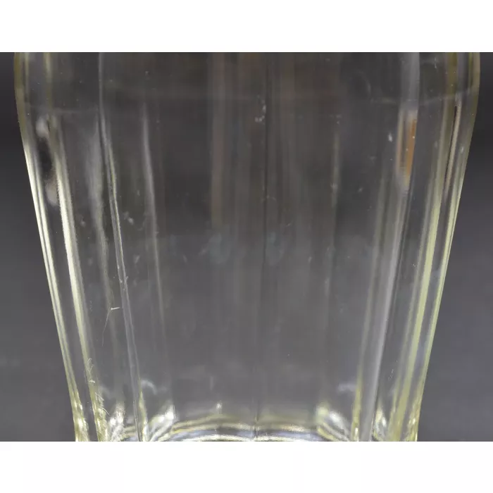 Clear Pressed Glass Panel Pattern Large Flower Vase- 7.75" Tall