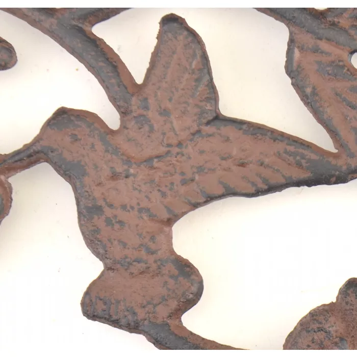 Wall Shelf Bracket - Hummingbird & Vine Pattern - Cast Iron - 12.75"