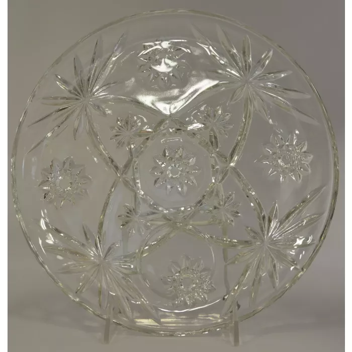 Anchor Hocking Prescut Clear Pattern - Snack Set - 4 Snack Plates & Cups