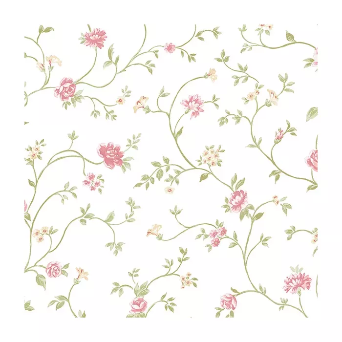 Floral Vine Wallpaper With White Background - Norwall Wallcoverings