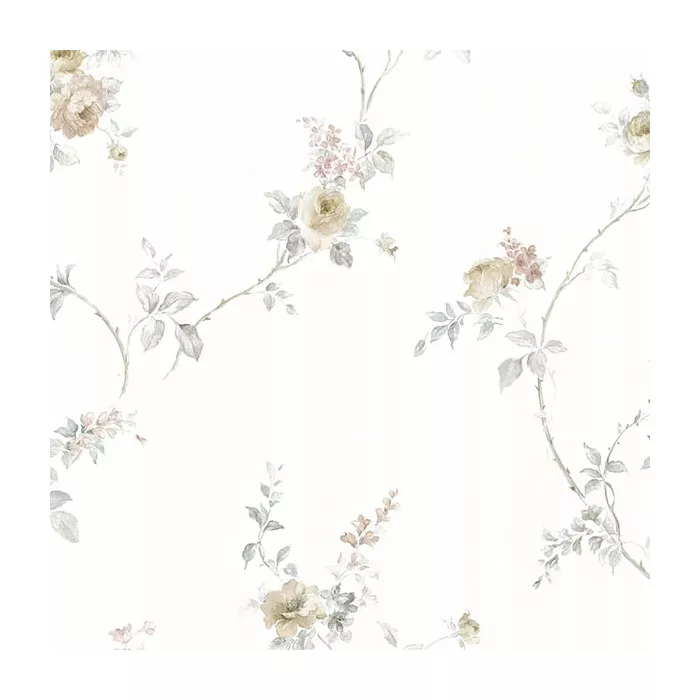 In-Register White Wedding Trail Wallpaper Beige, Light Grey, Pink Norwall Wallcovering MD29400