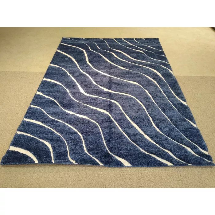 Safavieh Florida Shag Abstract Blue / Cream Area Rug - Rectangle 8ft6in x 12ft