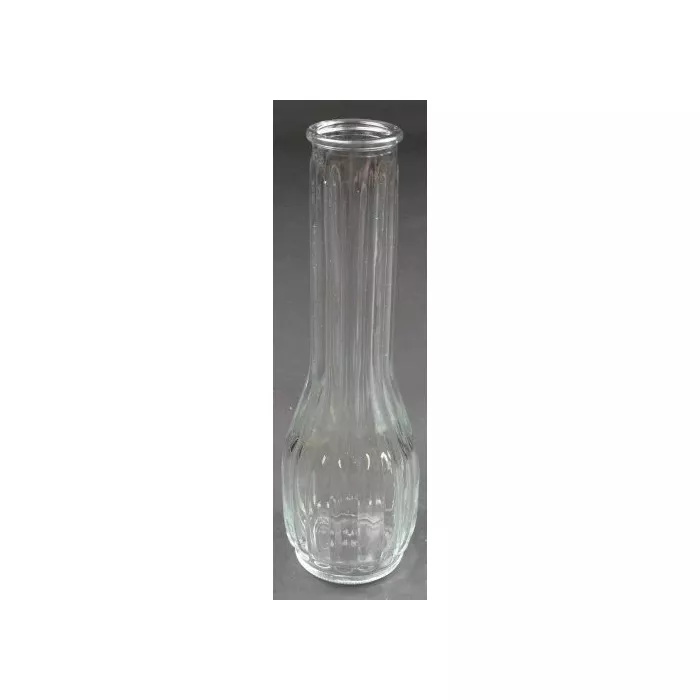 Clear Glass Fluted Paneled Pattern Flower Vase No. 4034 - 8" Tall