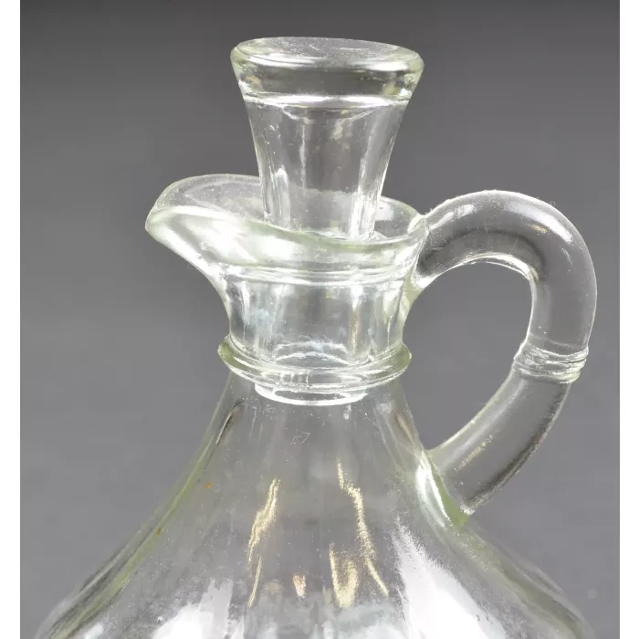 Clear Glass Cruet With Stopper - Oil Or Vinegar - 4.875" Tall