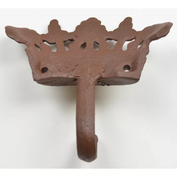 Cast Iron Wall Hook - Royal Crown Design - 5" Wide