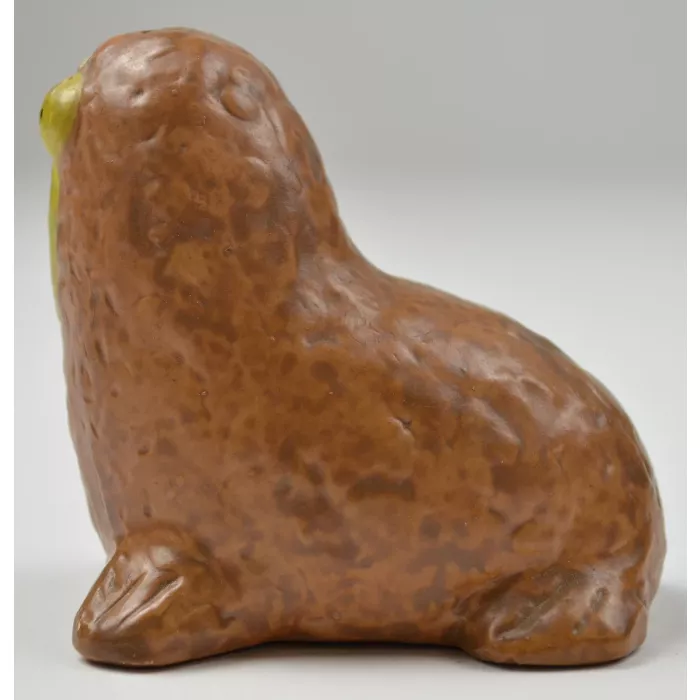 Vintage Walrus Shaped Ceramic Salt Or Pepper Shaker - 3" Tall