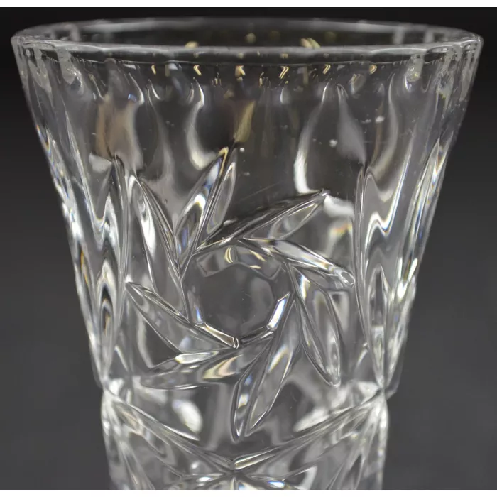 Vintage Clear Glass Pinwheel Pattern Vase - 4" Tall