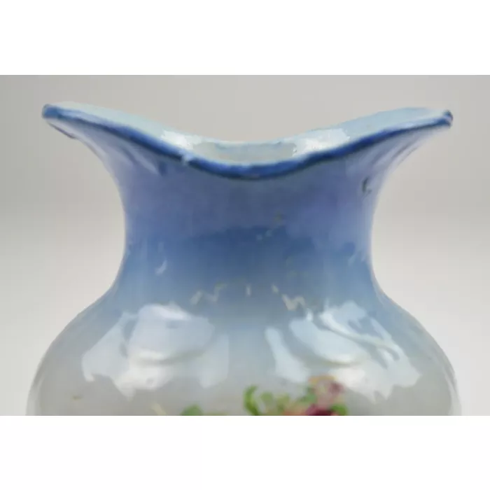 Vintage Handmade Vase - Rose Bush Floral Pattern - 5.25" Tall