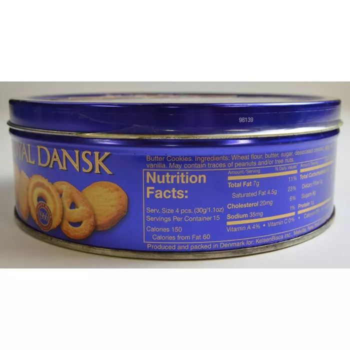 Royal Dansk Danish Butter Cookies 16 Oz. Tin - 7.5" Round