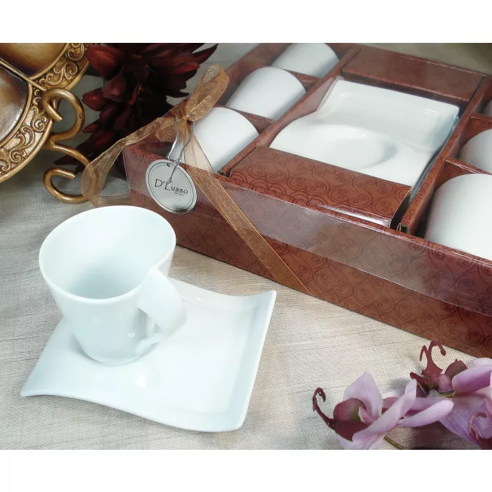 D'Lusso Designs Twelve Piece Biscotti Saucer Espresso Set